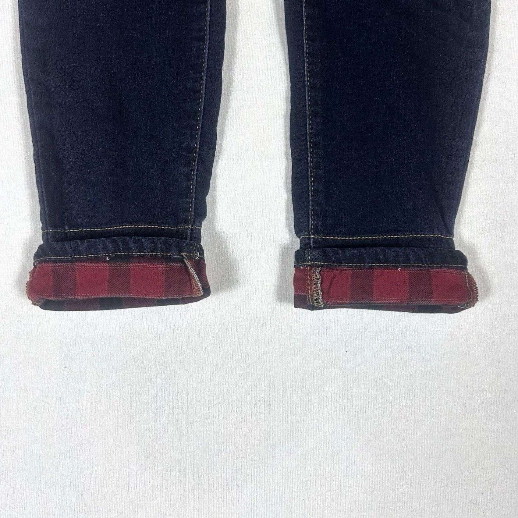 Vintage Maurices M Jeans Womens M-Reg Mid Rise Plaid Cuffs Skinny Jeans Blue Denim Size 32" / US 10 / IT 46 - 3 Thumbnail