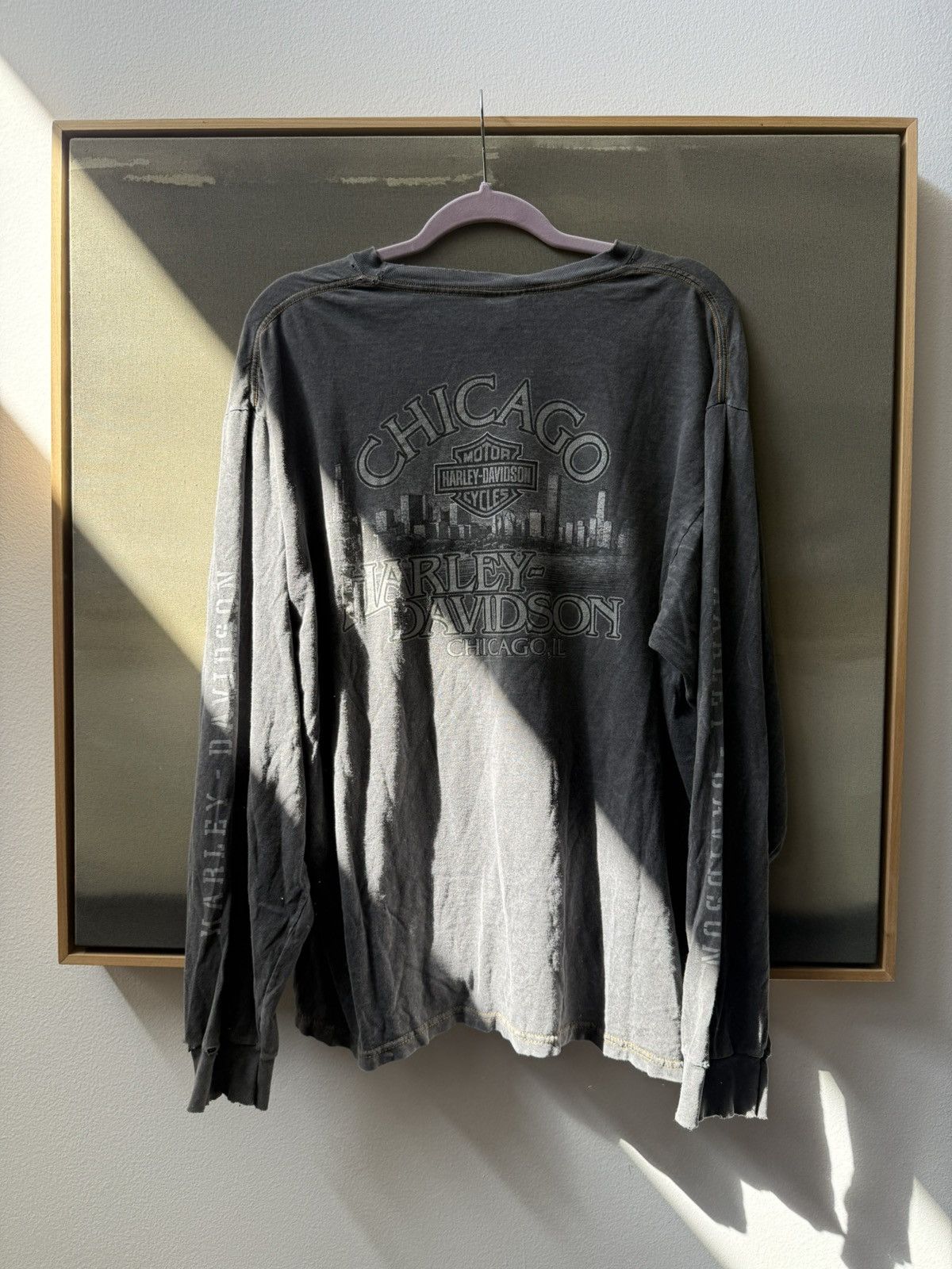 Harley Davidson Harley Davidson Perfecty Trashed vintage longsleeve Size US XL / EU 56 / 4 - 2 Thumbnail