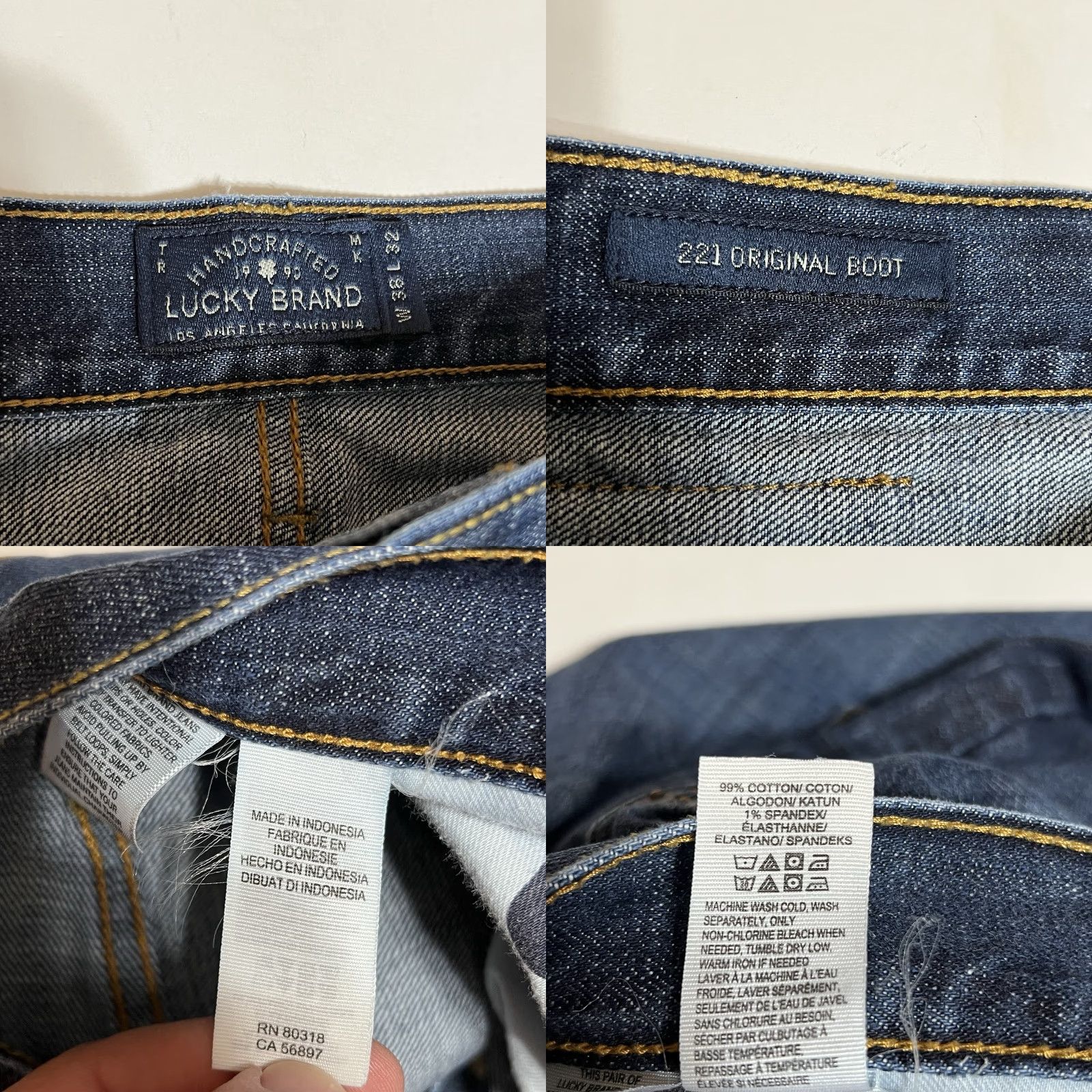 Lucky Brand Lucky Brand 221 Jeans Bootcut Regular 38x31 38x32 Blue Denim Stitch Zipper Logo 5-Pocket Mens Size US 38 / EU 54 - 8 Thumbnail