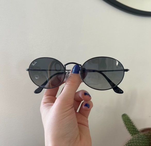 RayBan Never worn blacked out Oval shaped Raybans Size ONE SIZE - 1 Thumbnail