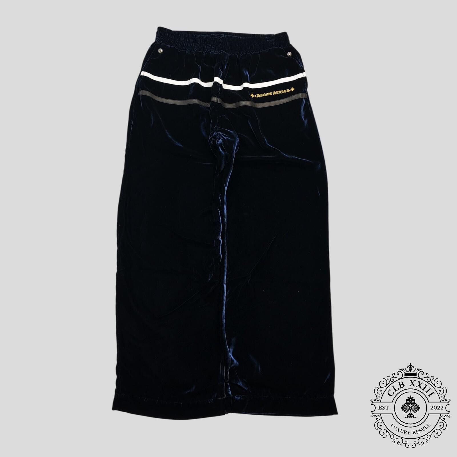 パンツ CHROME HEARTS Y NOT CH Pants Chrome Hearts Chrome Hearts Y Not Velour Track Pants in Navy