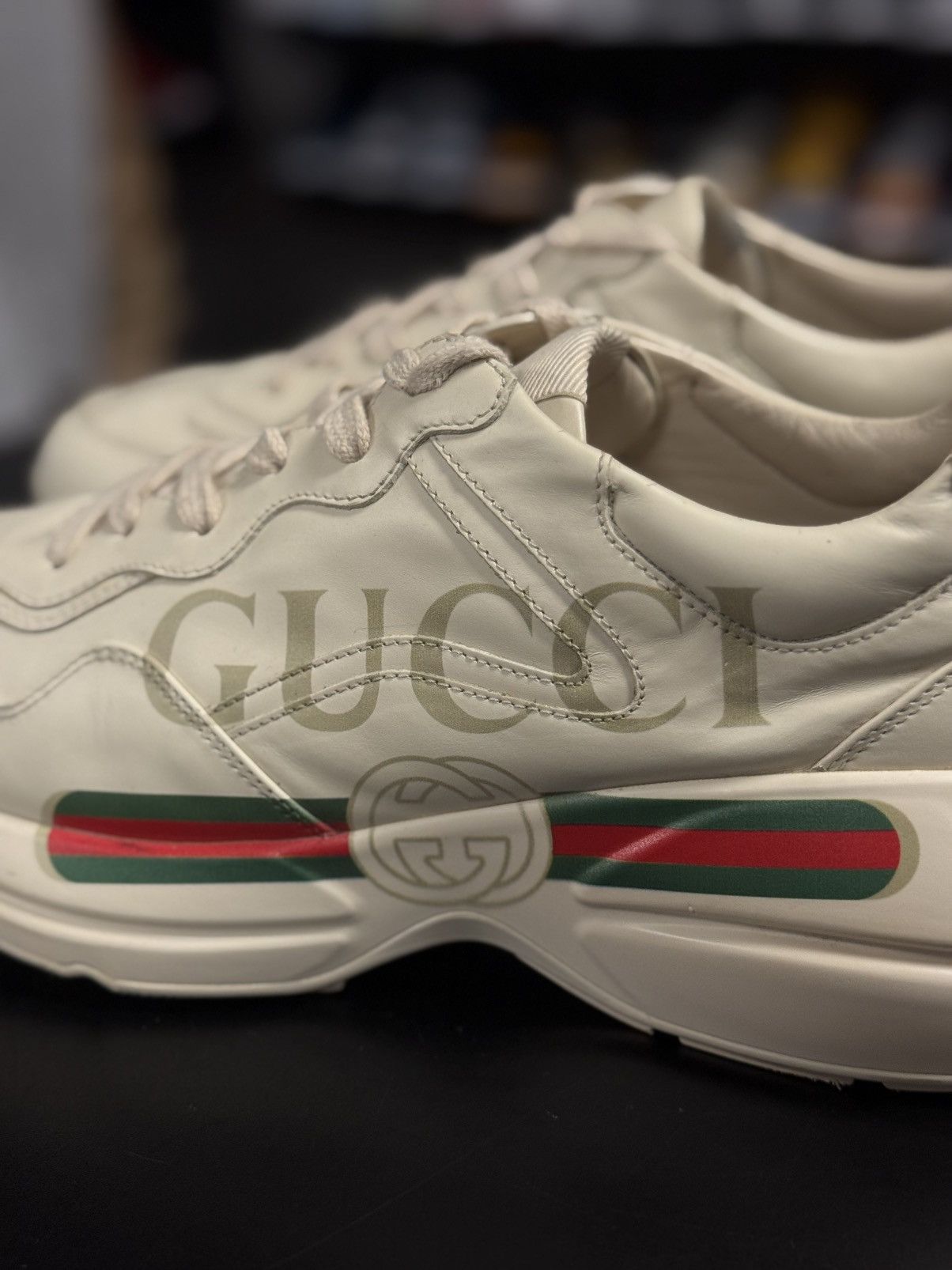 Gucci Gucci Classic Logo Rhyton Sneakers Size 8.5G/9M Size US 8.5 / EU 41-42 - 6 Thumbnail