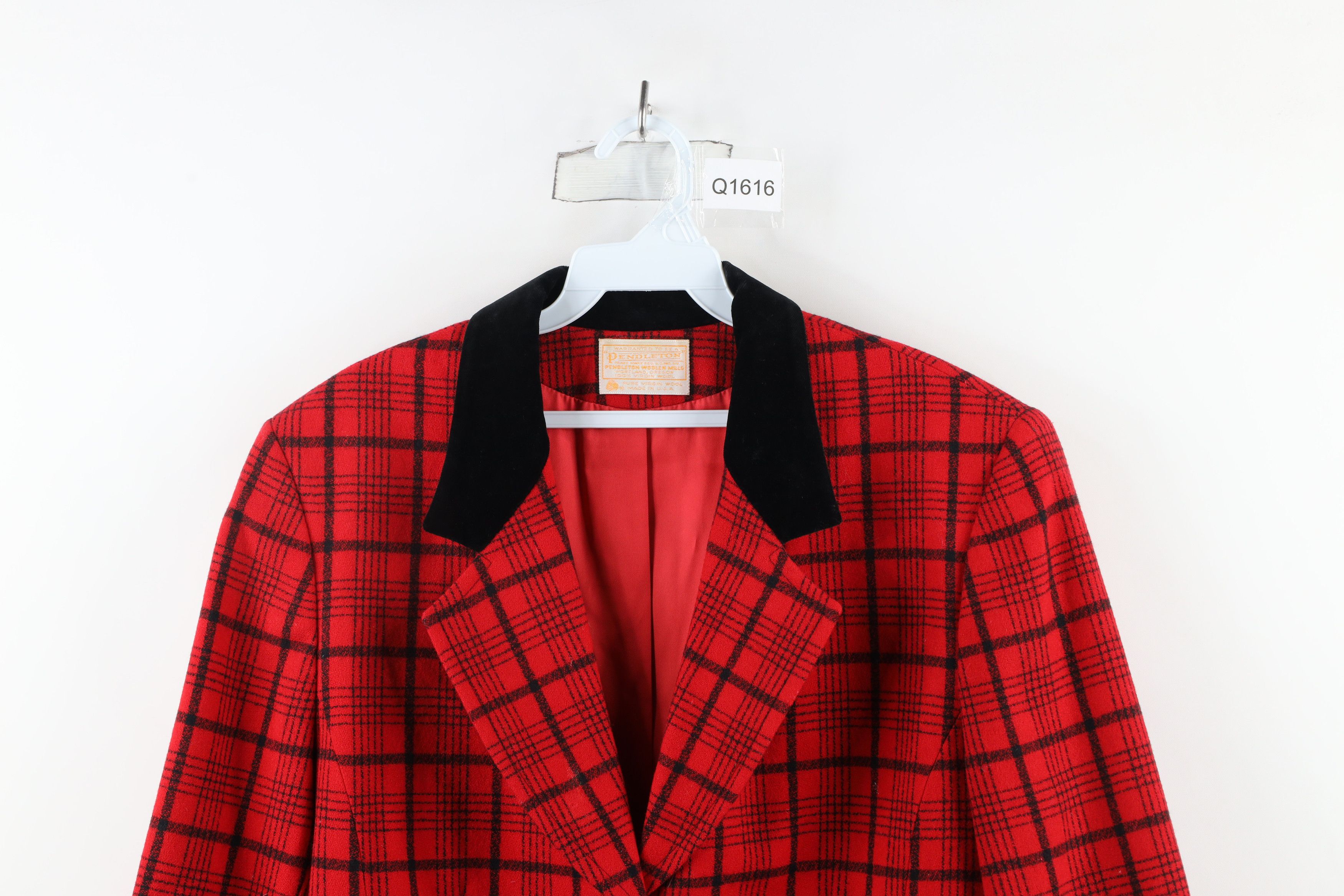 Pendleton × Vintage Vintage 90s Pendleton Wool Blazer Jacket Red Plaid USA Size XXL / US 16-18 / IT 52-54 - 2 Thumbnail