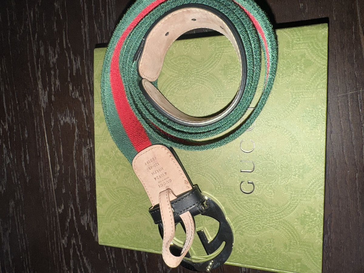 Gucci Gucci green and red web belt Size 38 - 6 Thumbnail