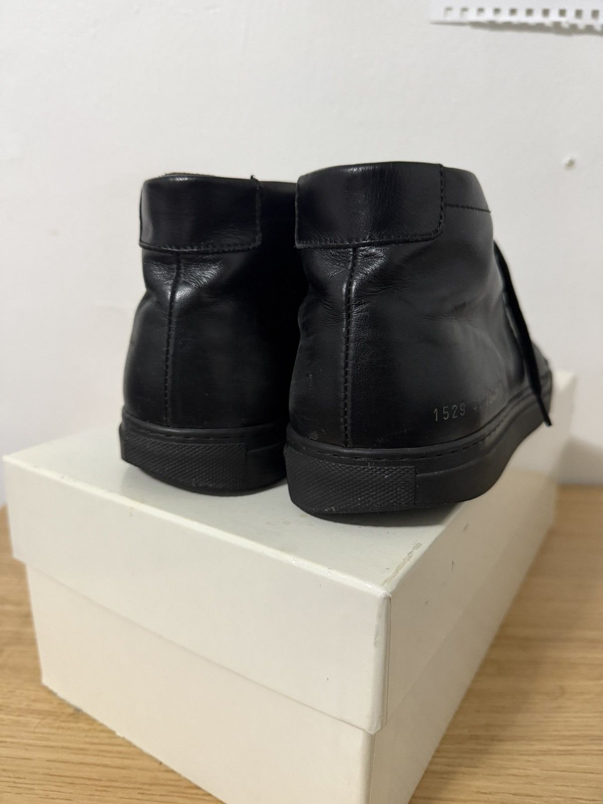 Common Projects BLACK COMMON PROJECTS ACHILLES US 8 41 HI TOP LUXARY SNEAKER Size US 8 / EU 41 - 3 Thumbnail