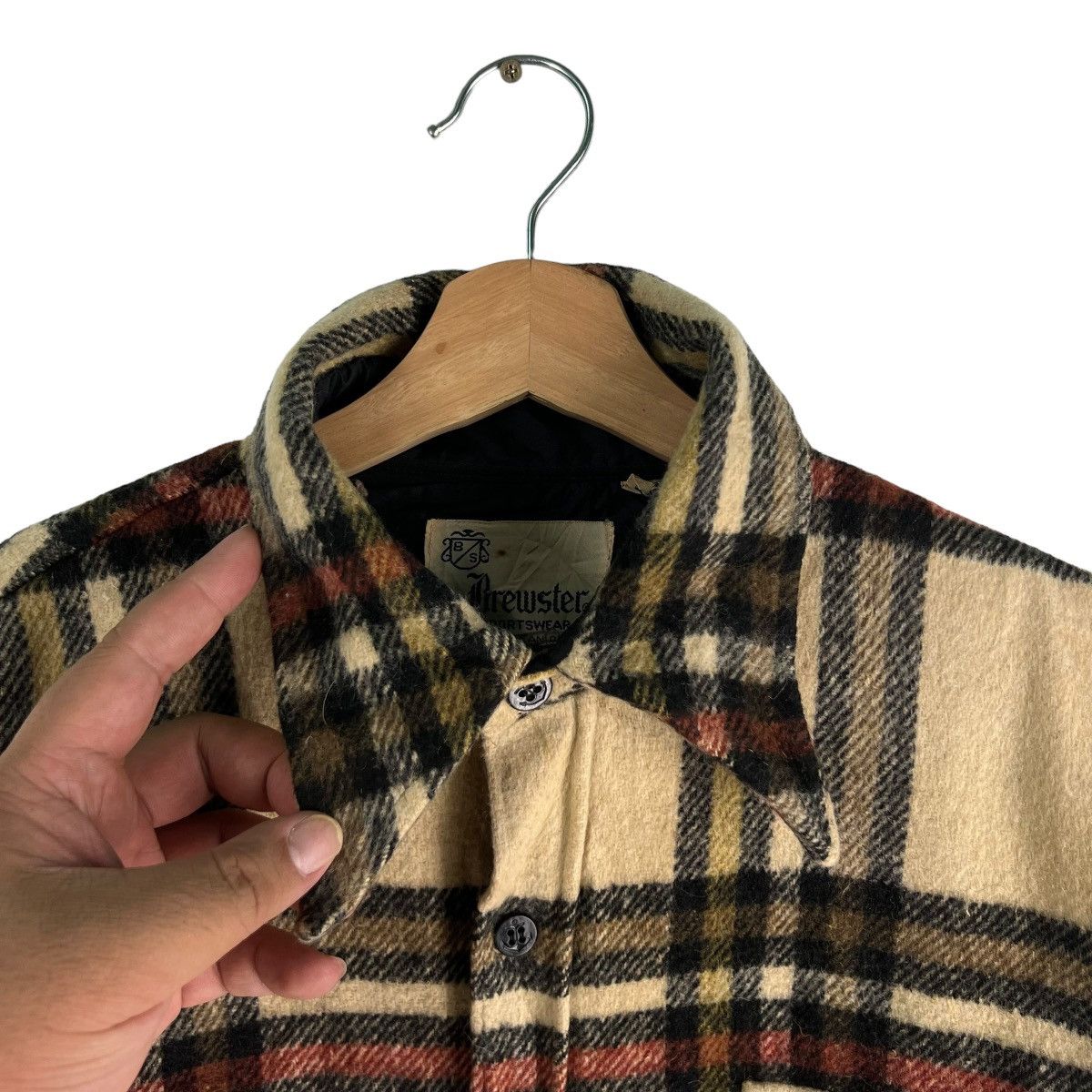 Flannel × Japanese Brand × Vintage 🔥VINTAGE WOOL FLANNEL JACKET BREWSTER TARTAN DESIGN Size US L / EU 52-54 / 3 - 5 Thumbnail