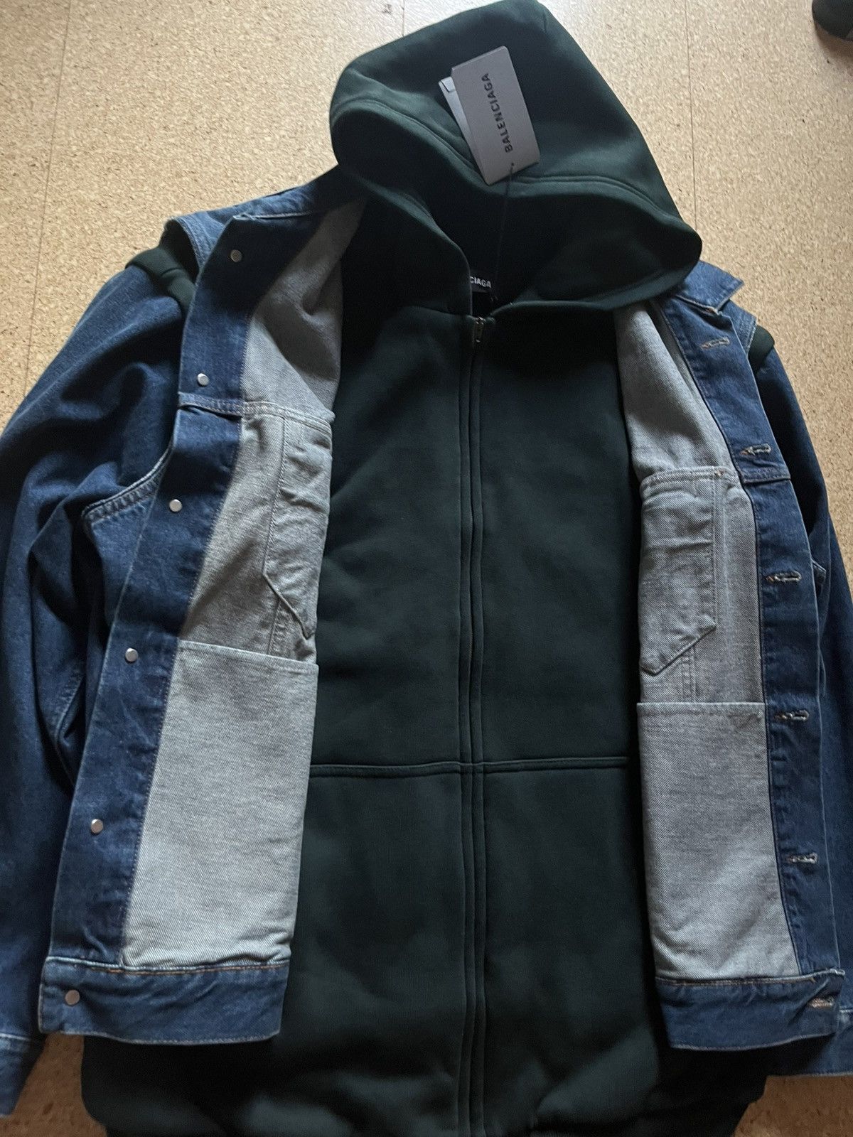 Balenciaga *[Balenciaga] Balenciaga 18AW Twin Set Jeansjacke Mehrlagig Size US L / EU 52-54 / 3 - 6 Thumbnail