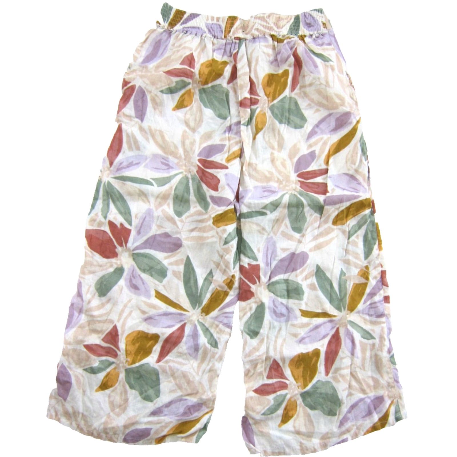 Nicole Miller Nicole Miller NYC 100% Linen Floral Pocket Pink Green Yellow Wide Leg Pant Large Size 36" / US 14 / IT 50 - 2 Thumbnail