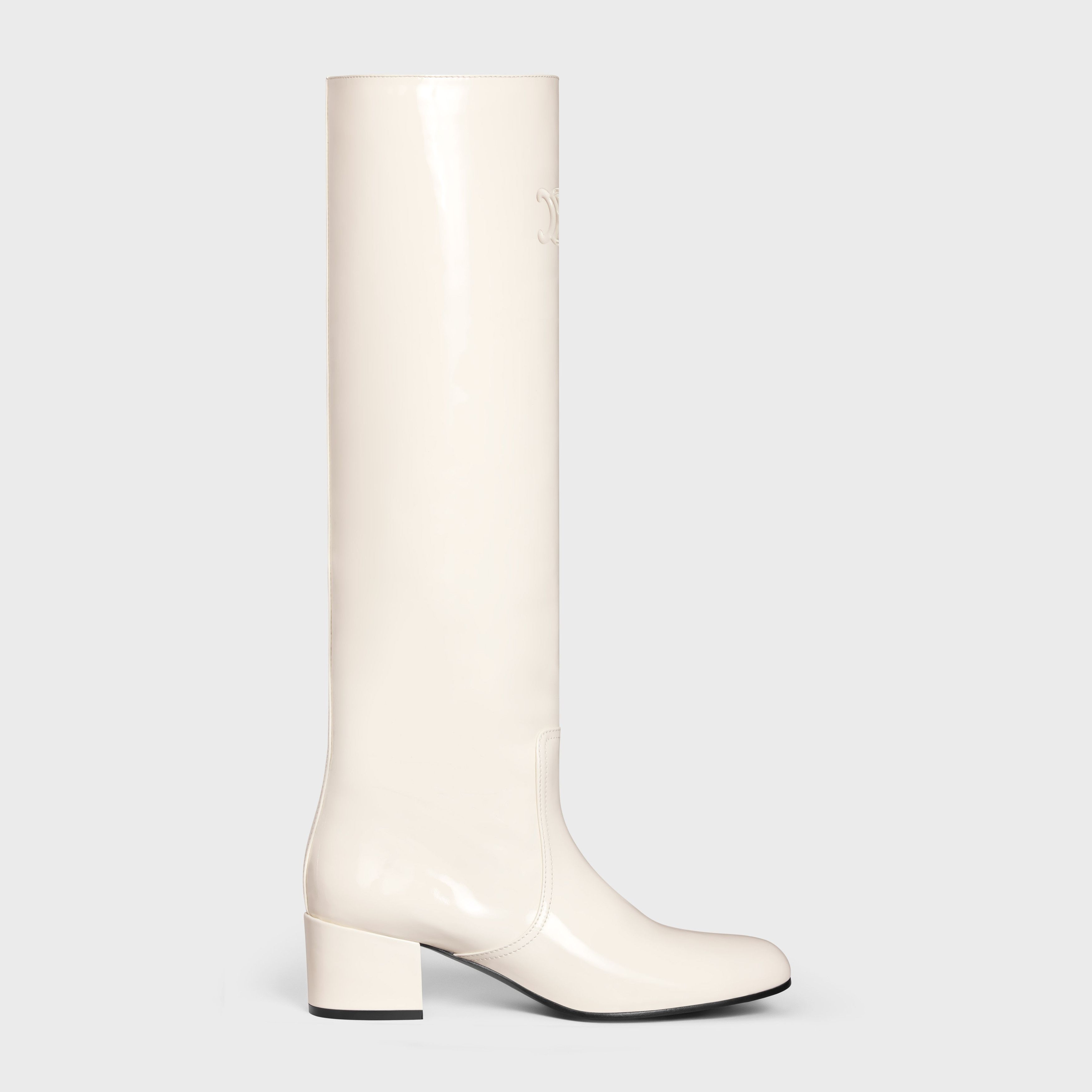 LES BOTTES CELINE TRIOMPHE HIGH BOOT in PATENT CALFSKIN