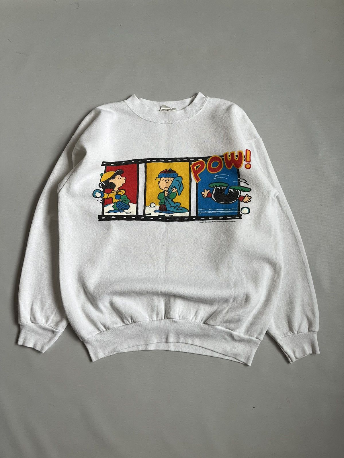 Peanuts × Vintage Vintage Peanuts United Feature Syndicate White Sweatshirt Size US XL / EU 56 / 4 - 1 Thumbnail