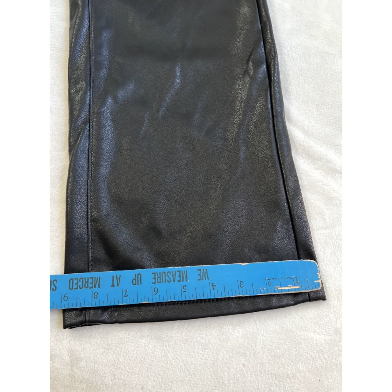 Vintage Judy Blue Jeans Women's 14 Faux Leather Front Black Straight Fit 5-Pocket Design High Rise NEW Size 36" / US 14 / IT 50 - 4 Thumbnail