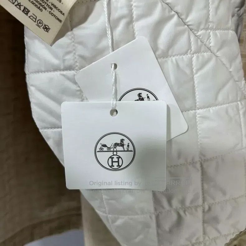 Hermes Hermes Quilted vest with removable sleeves beige coat Size XS / US 0-2 / IT 36-38 - 6 Thumbnail