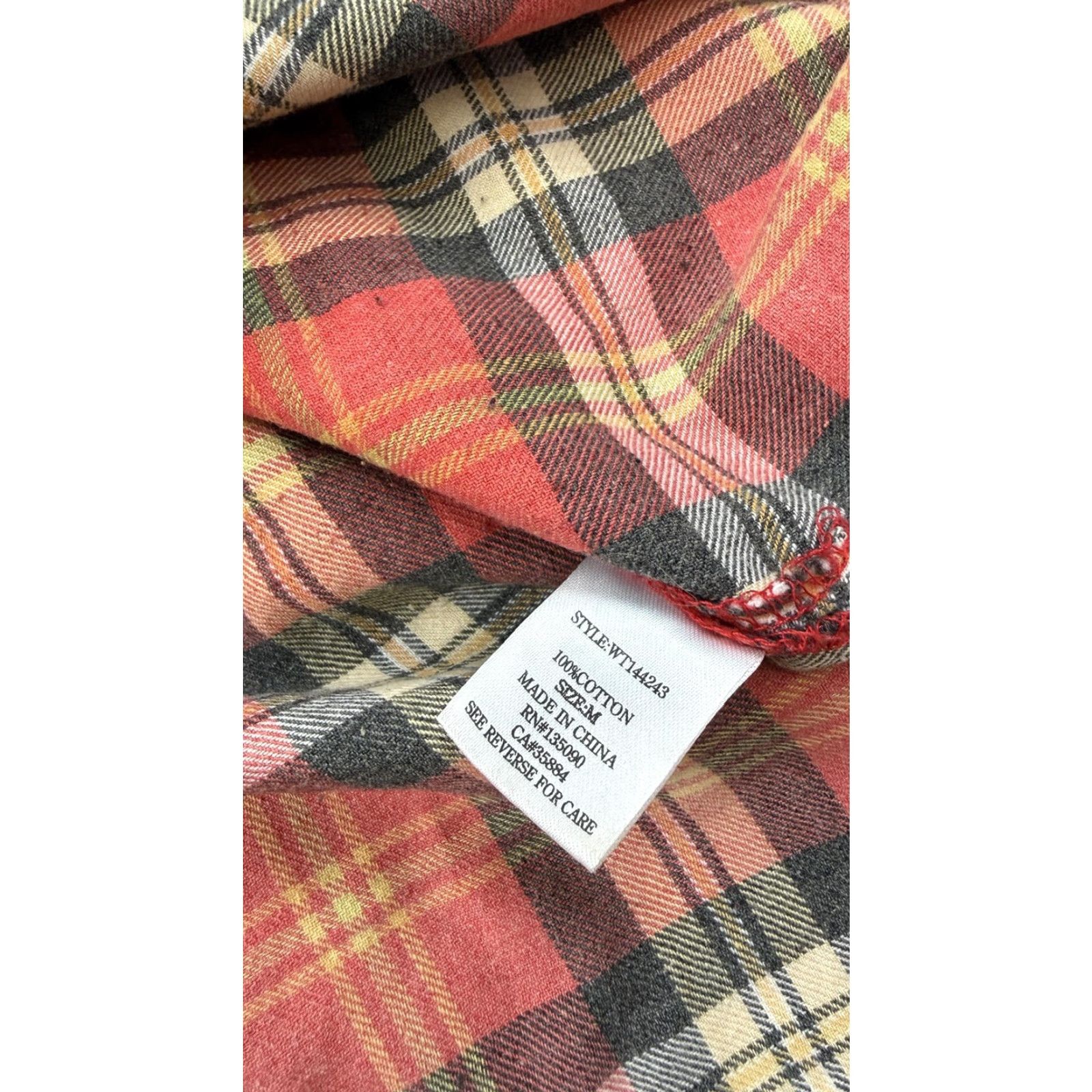 Z Supply VINTAGE Z SUPPLY Flannel Shirt Women’s Medium Red Plaid Band Collar Workwear Casual Adult M Red Plaid Mens? Size M / US 6-8 / IT 42-44 - 7 Thumbnail