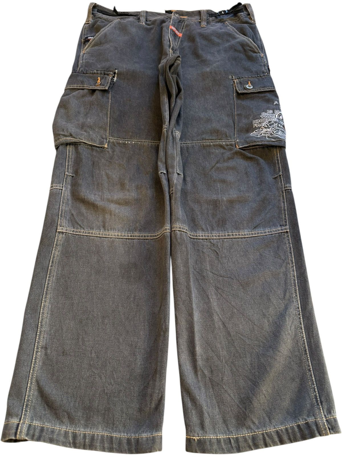 Japanese Brand Vintage Japanese Brand Mud Wash Cargo Loose Baggy Jeans Size US 34 / EU 50 - 1 Thumbnail