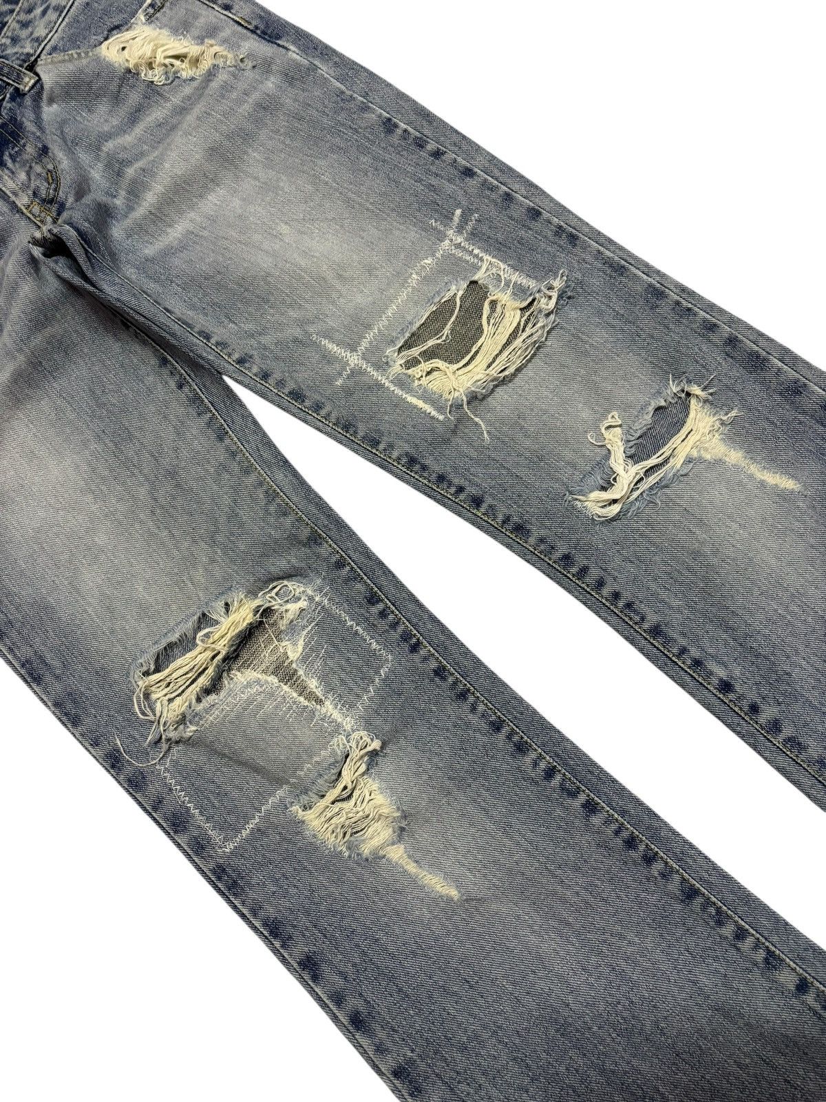 Japanese Brand Vtg Lust Japan Flared Distressed Jeans Size 28" / US 6 / IT 42 - 4 Thumbnail