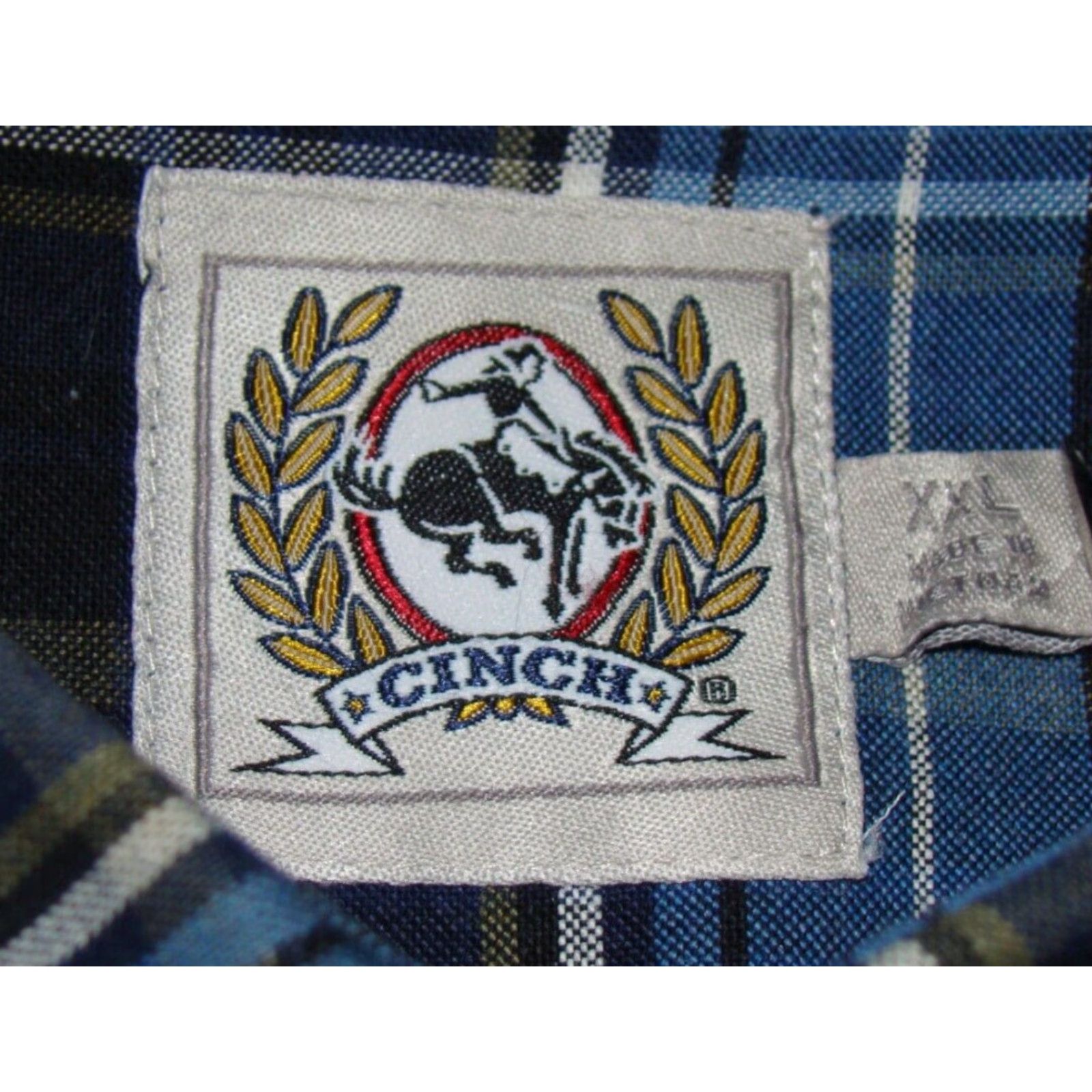 Vintage Cinch Shirt Mens 2XL Long Sleeve Blue Plaid Oxford Western Button-Up Collared Casual Cowboy Western Size US XXL / EU 58 / 5 - 4 Thumbnail