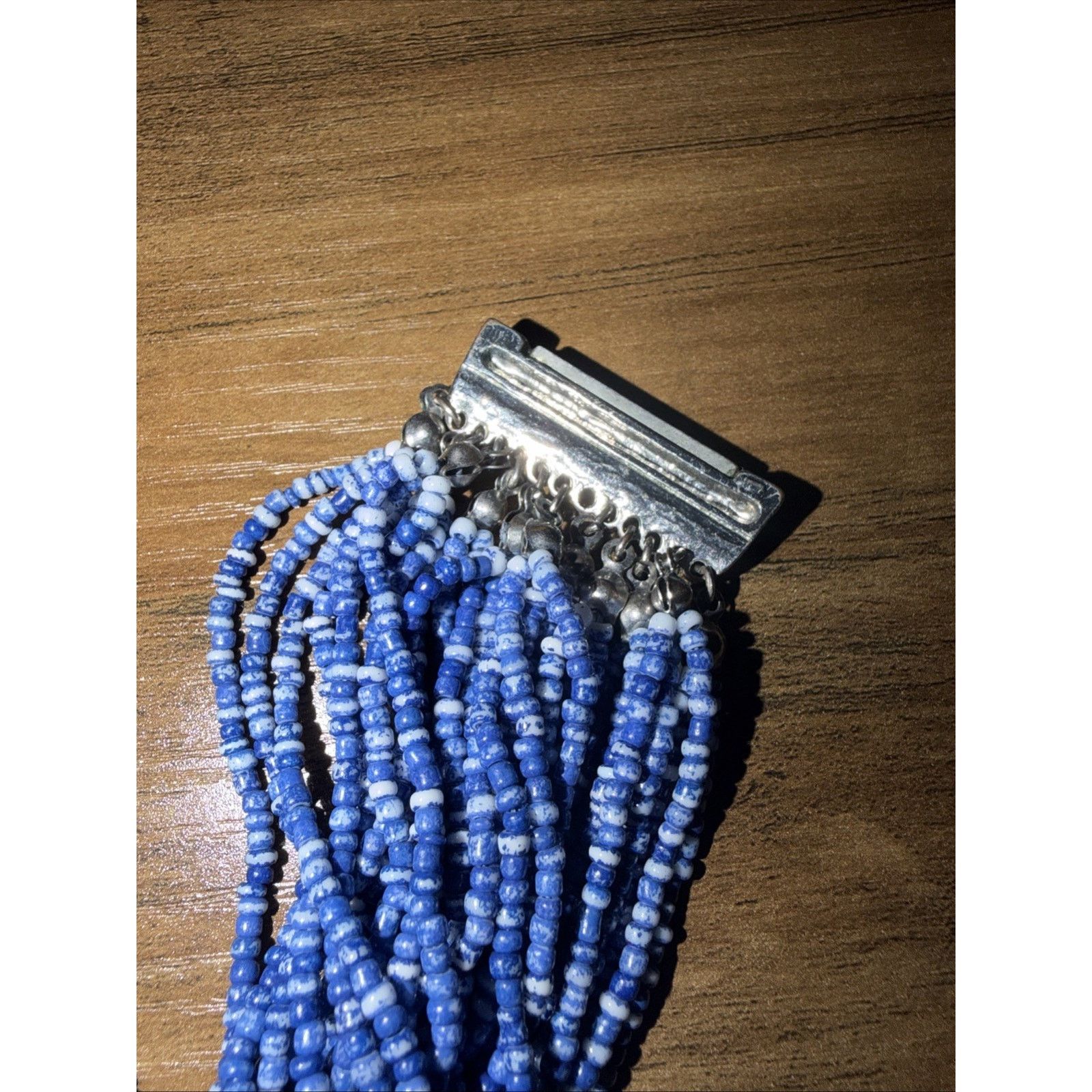 The Unbranded Brand ERMISH Blue Beaded Stretch Bracelet Magnetic Clasp Size ONE SIZE - 4 Thumbnail