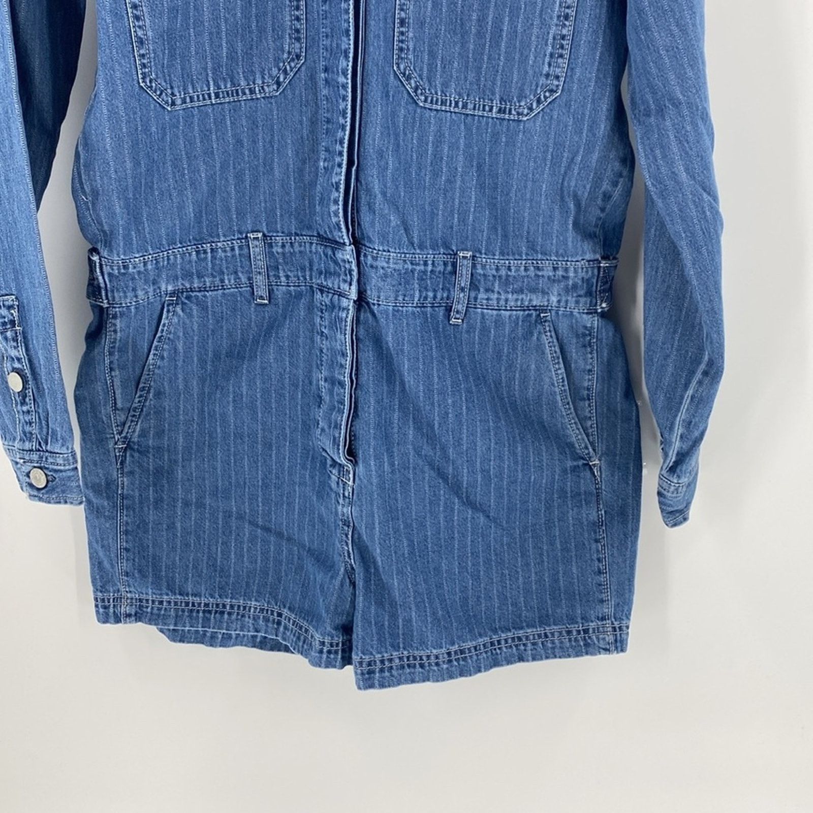 Gap GAP denim utility romper long sleeve pockets casual size 4 Size 27" / US 4 / IT 40 - 5 Thumbnail