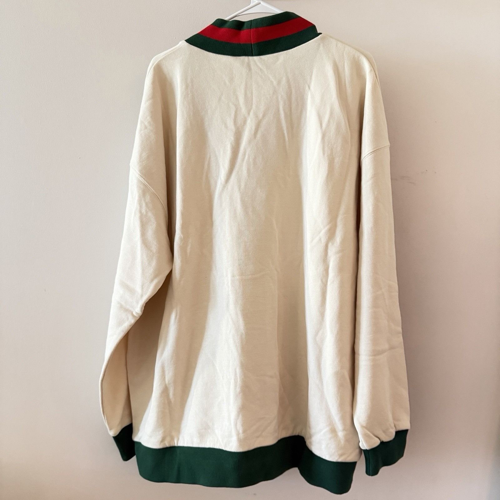 Gucci NWT Gucci Cotton Jersey Cardigan With Web 'Off White' Mens S Size US L / EU 52-54 / 3 - 9 Thumbnail