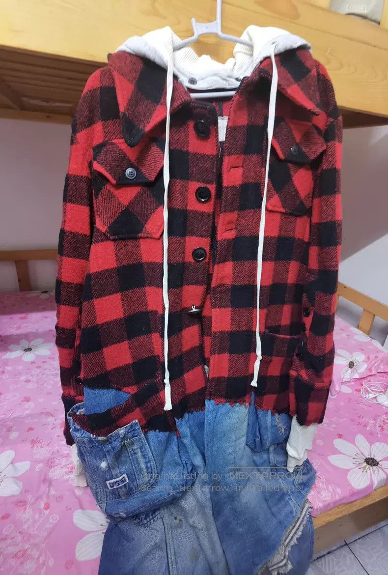 Greg Lauren Greg Lauren Woolen tartan ancient fabric denim patchwork o Size US M / EU 48-50 / 2 - 1 Thumbnail