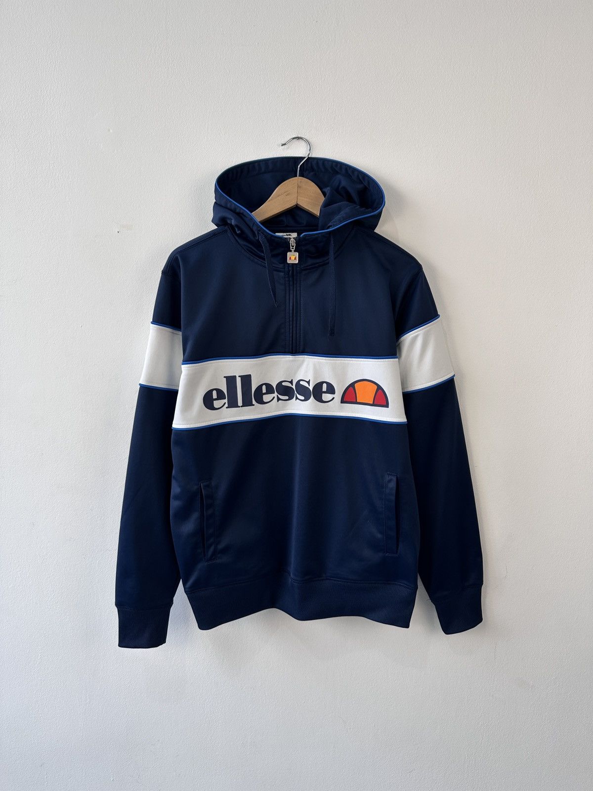 Ellesse Ellesse 1/3 Zip Hoodie Navy White Stripe Big Logo Size L Size US L / EU 52-54 / 3 - 1 Thumbnail