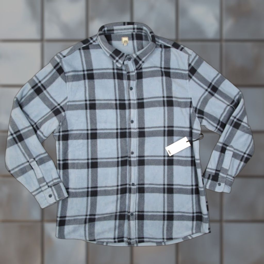 Vintage Swet Tailor Shirt Mens 3XL Blue Plaid Fleece Flannel Button-Up Long Sleeve Travel Size US XXL / EU 58 / 5 - 1 Thumbnail