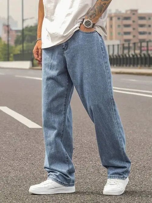 Jean washed Vintage Retro Y2k Casual Loose fit Size US 34 / EU 50 - 4 Thumbnail
