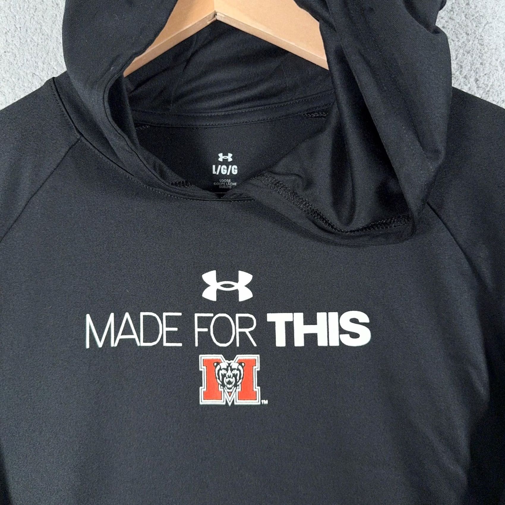 Under Armour Mercer University Hoodie Mens L NCAA Under Armour Performance Pullover Hooded Black Graphic Print Front Logo M Bear Size US L / EU 52-54 / 3 - 3 Thumbnail
