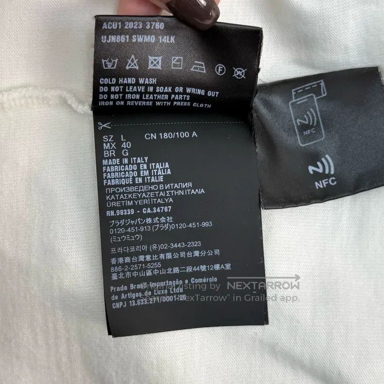 Prada Prada White metal triangle short-sleeved T-shirt Size US L / EU 52-54 / 3 - 7 Thumbnail