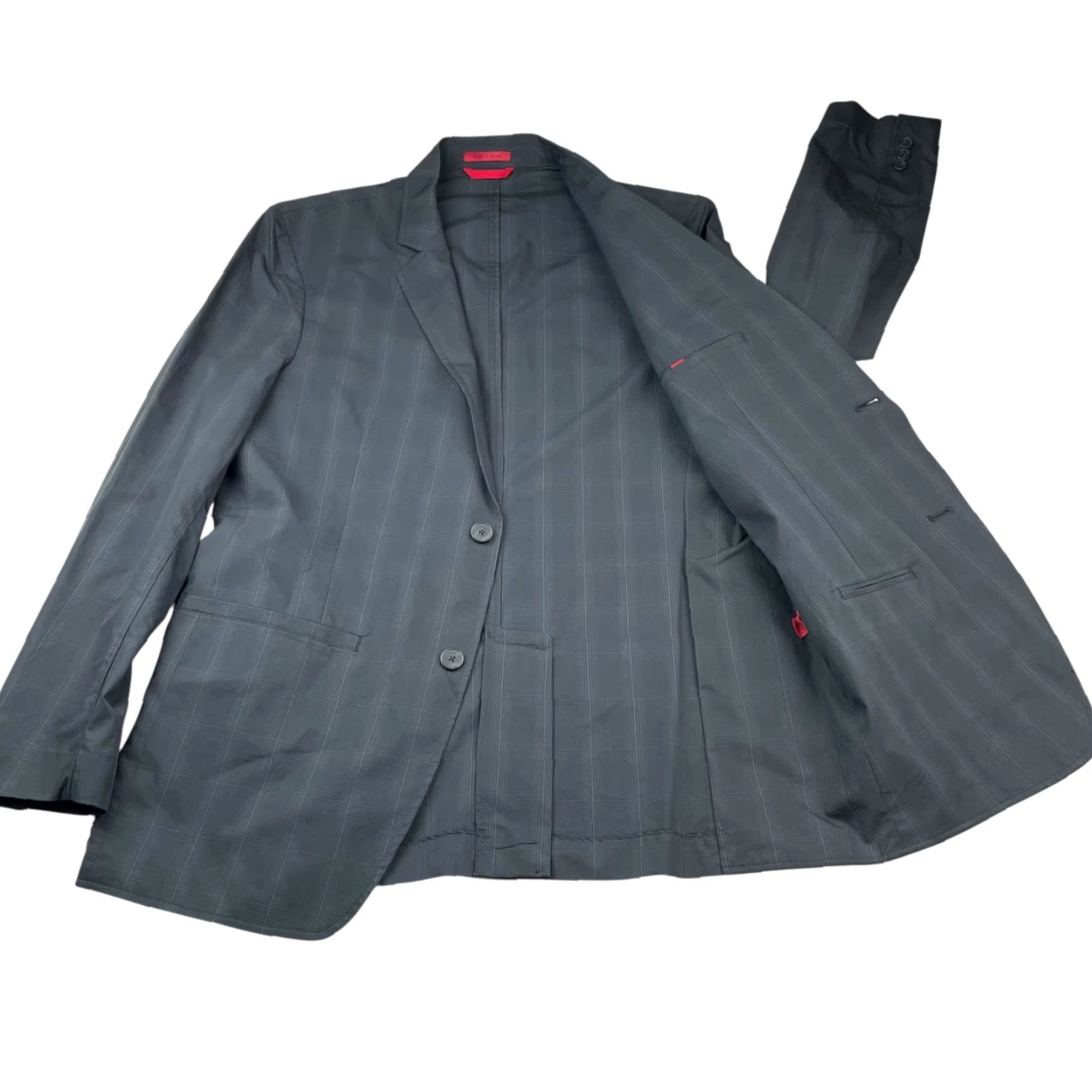 Alfani Alfani Men’s Performance Stretch Blazer Gray Plaid Medium 2-Button Closure Size 40R - 3 Thumbnail