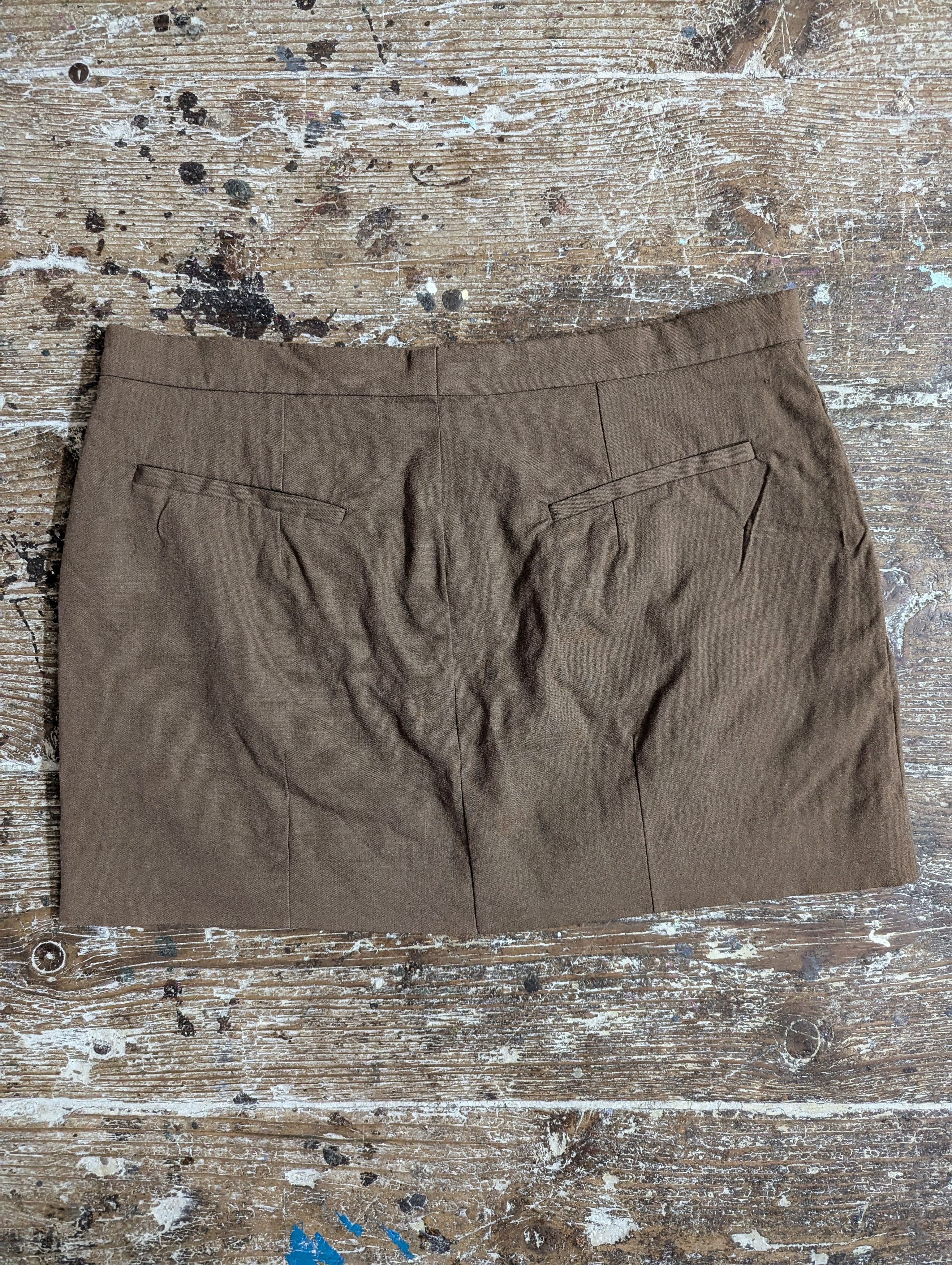 Chloe 00s Chloe Marron Khaki Blank Mini Skirt Size 28" / US 6 / IT 42 - 7 Thumbnail