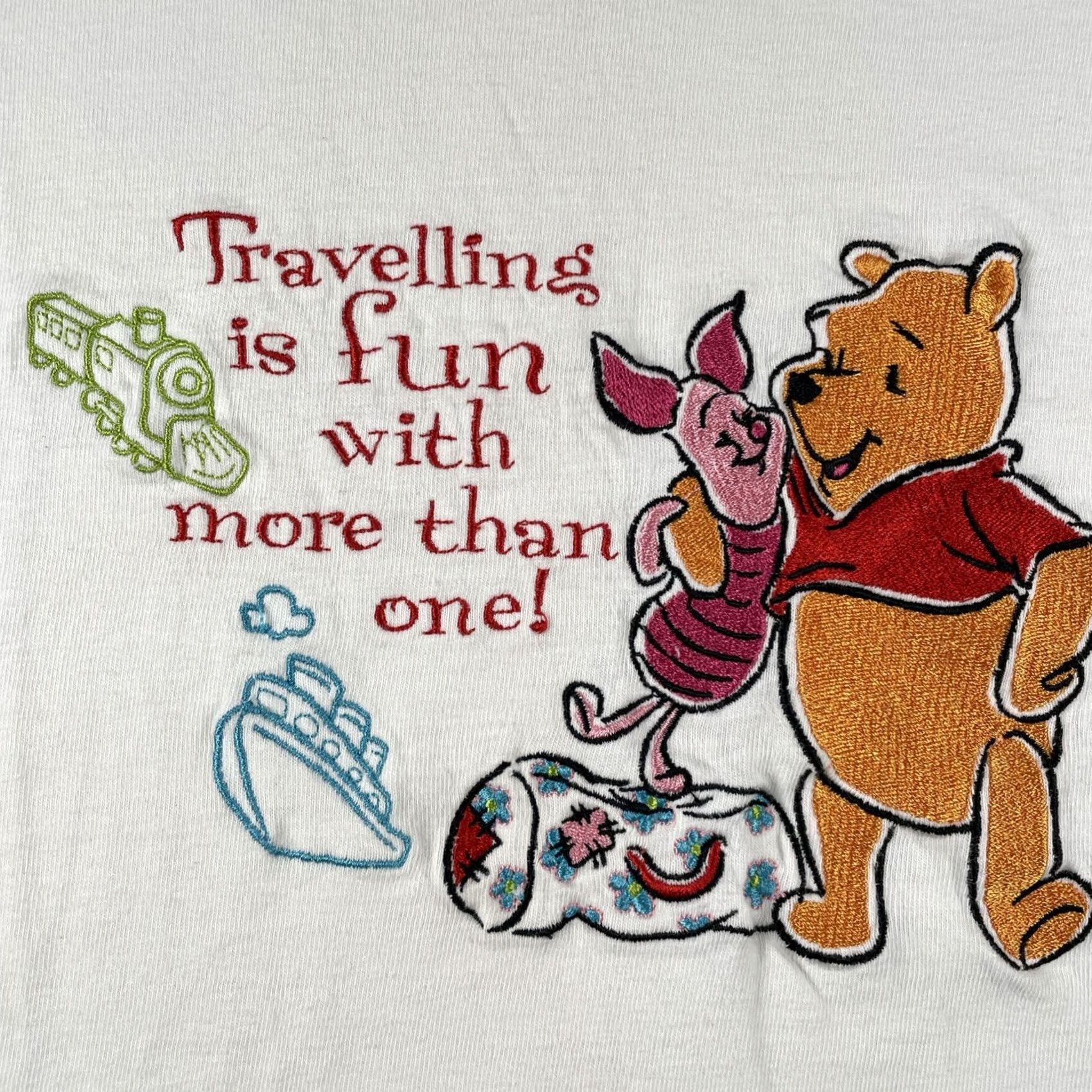 Vintage VINTAGE Pooh Bear Shirt Adult Small Traveling Is Fun Embroidered Y2K 90s Mens Size US S / EU 44-46 / 1 - 3 Thumbnail