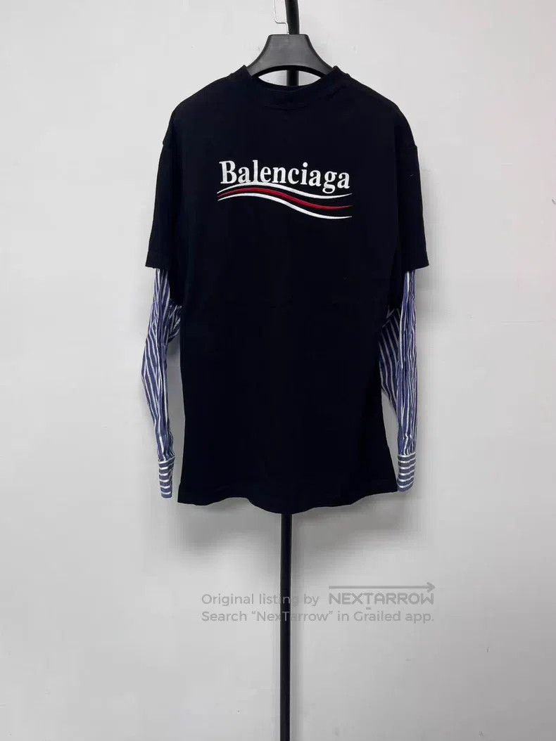 Balenciaga Balenciaga Logo Letter Printed Fake Two-Piece Long Sleeve Size US S / EU 44-46 / 1 - 2 Thumbnail