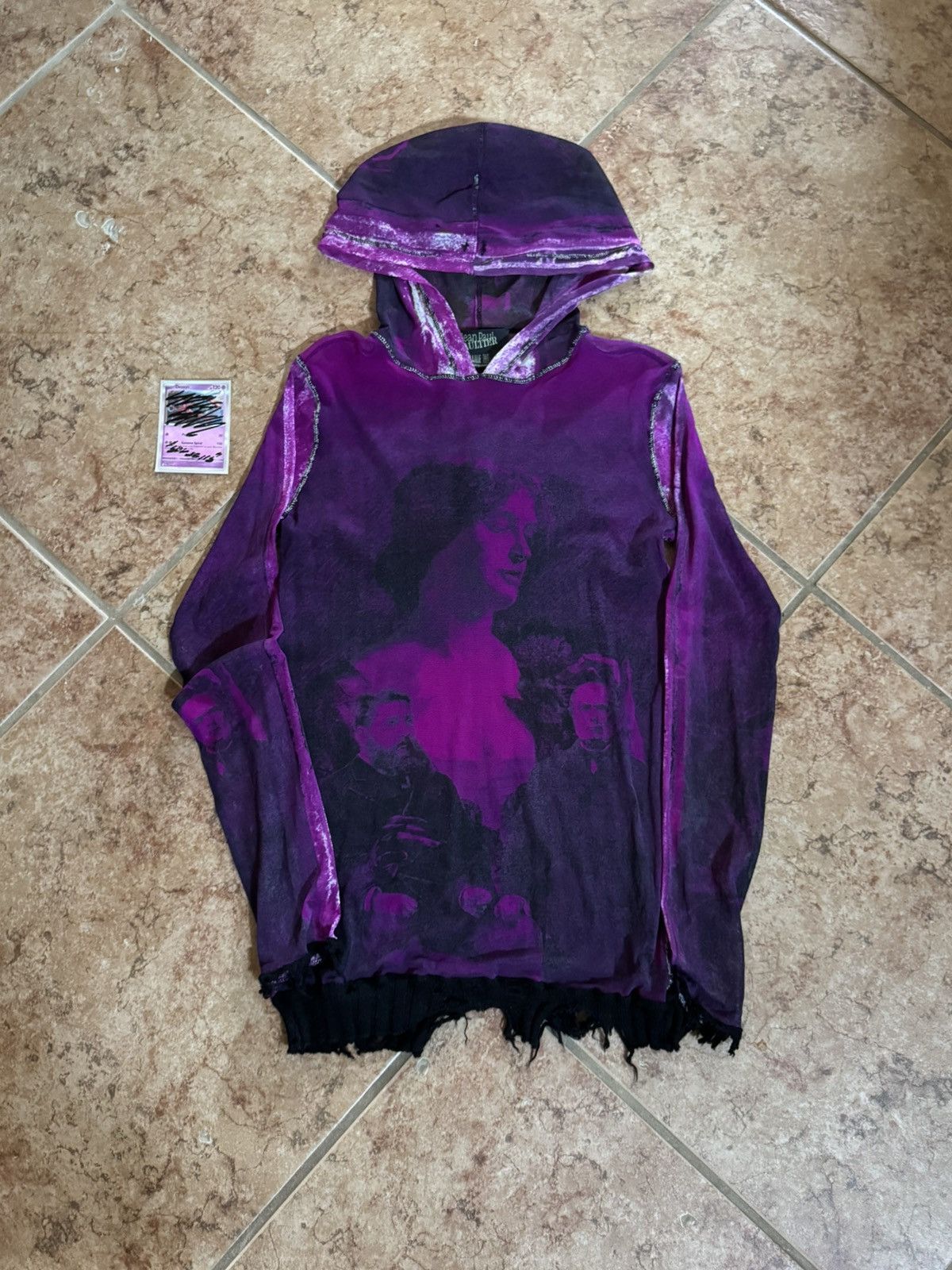 2000s Jean Paul Gaultier Faces Portrait Mesh Hoodie