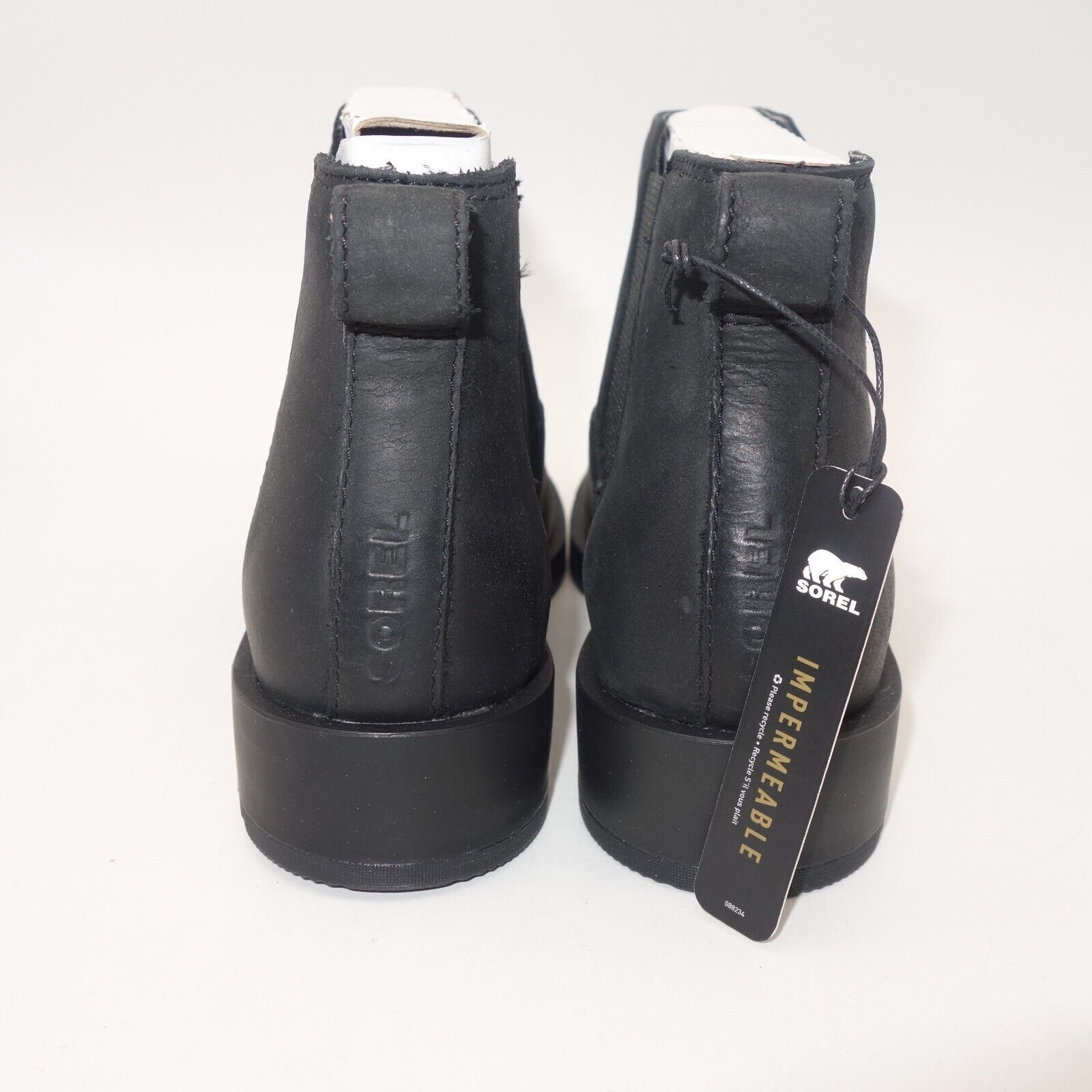 SOREL NEW Sorel Emelie II Chelsea Waterproof Black Leather Boots Size US 5.5 / IT 35.5 - 8 Thumbnail