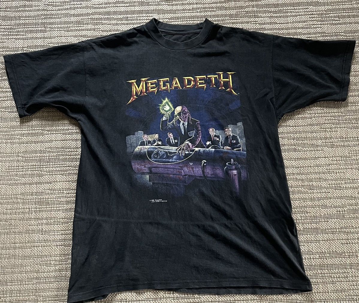 Band Tees Vintage 1990 Megadeth Rust In Peace Tour Shirt XL Brockum Size US XL / EU 56 / 4 - 3 Thumbnail