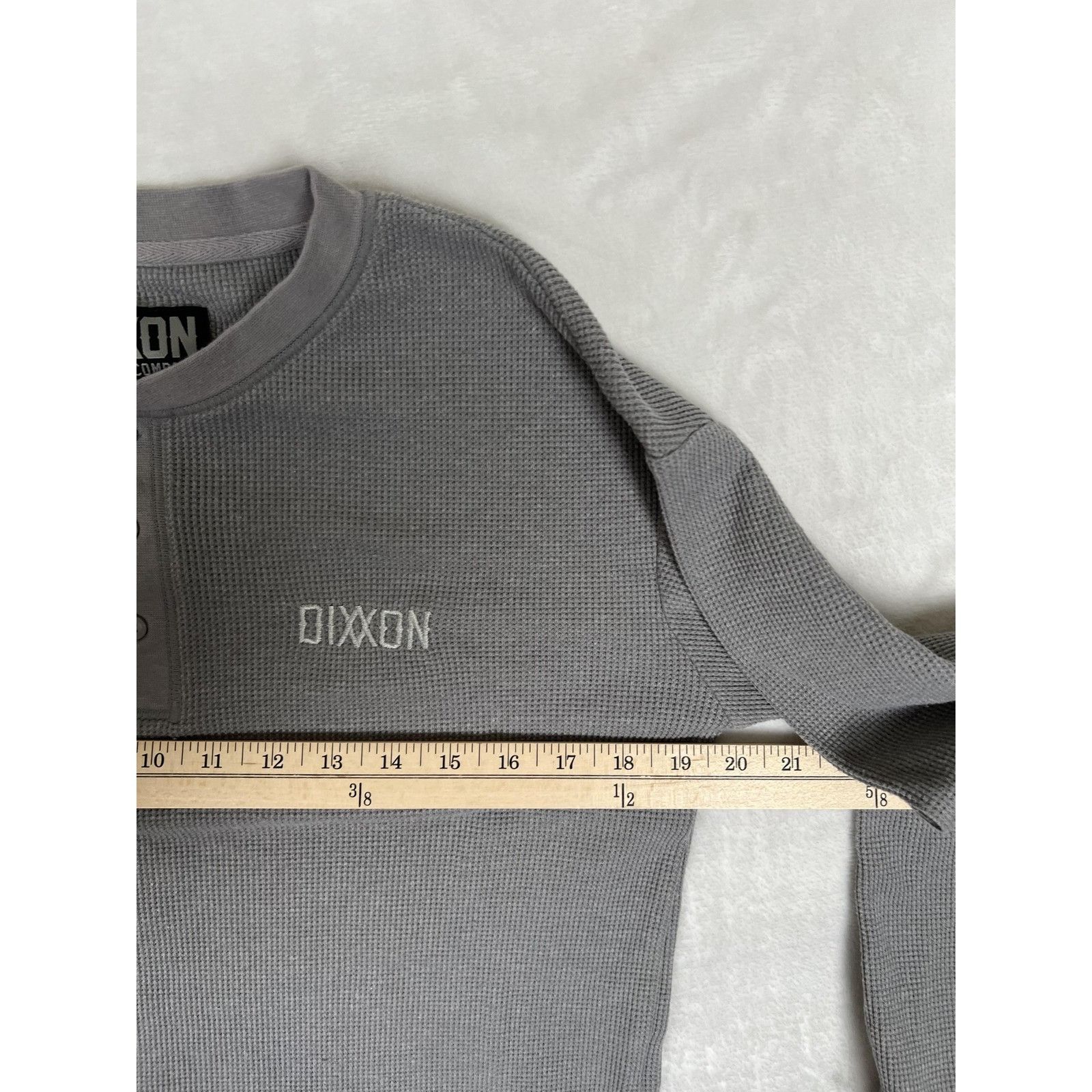 Dixxon Dixxon Thermal Henley Shirt Womens Medium Gray Waffle Knit L Size M / US 6-8 / IT 42-44 - 4 Thumbnail