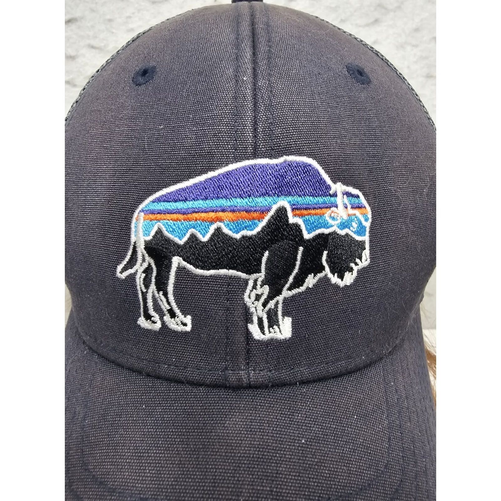 Patagonia Patagonia Hat Trucker Cap Adult One Size Blue Cotton Poly Snap Back Bison LoPro Size ONE SIZE - 7 Thumbnail