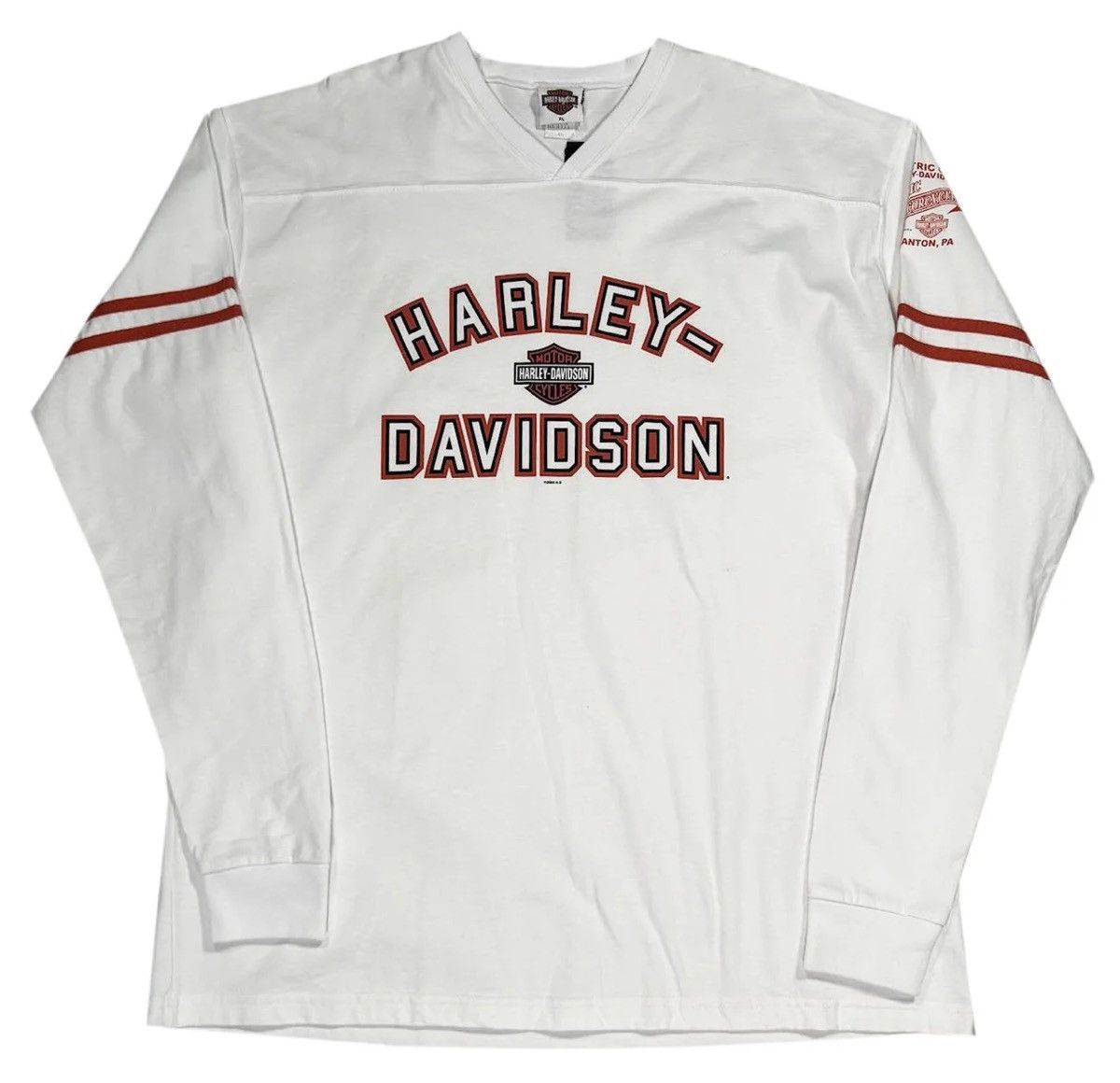 Harley Davidson Vintage Harley Davidson Long Sleeve V Neck Shirt (Size XL) Size US XL / EU 56 / 4 - 1 Thumbnail