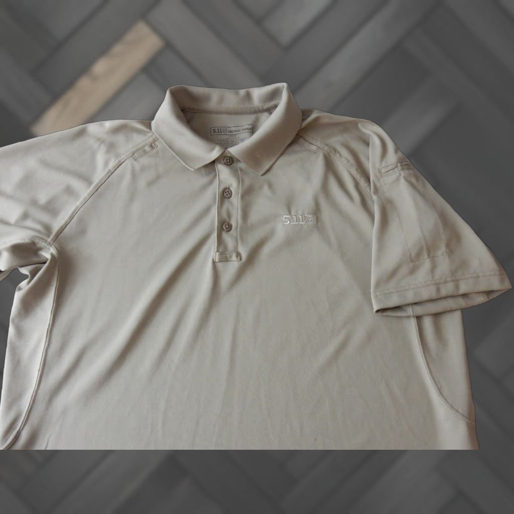 Vintage 5.11 Tactical Polo Shirt Mens L Short Sleeve Beige Polyester Polo Shirt Mens L Beige 5.11 Tactical Polo Shirt Polo Shirt 5.11 Mens L Beige Size US L / EU 52-54 / 3 - 1 Thumbnail