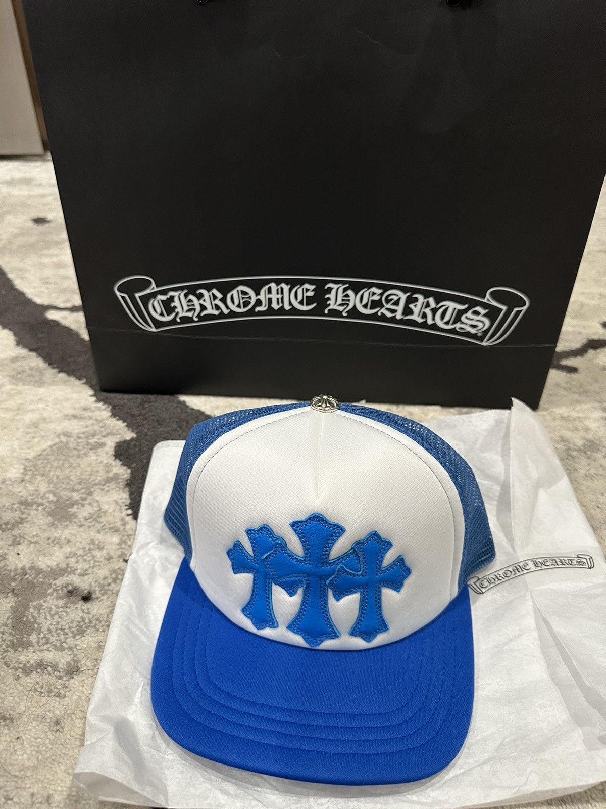 Chrome Hearts Chrome Hearts Cemetery Trucker Hat Blue Size ONE SIZE - 2 Thumbnail