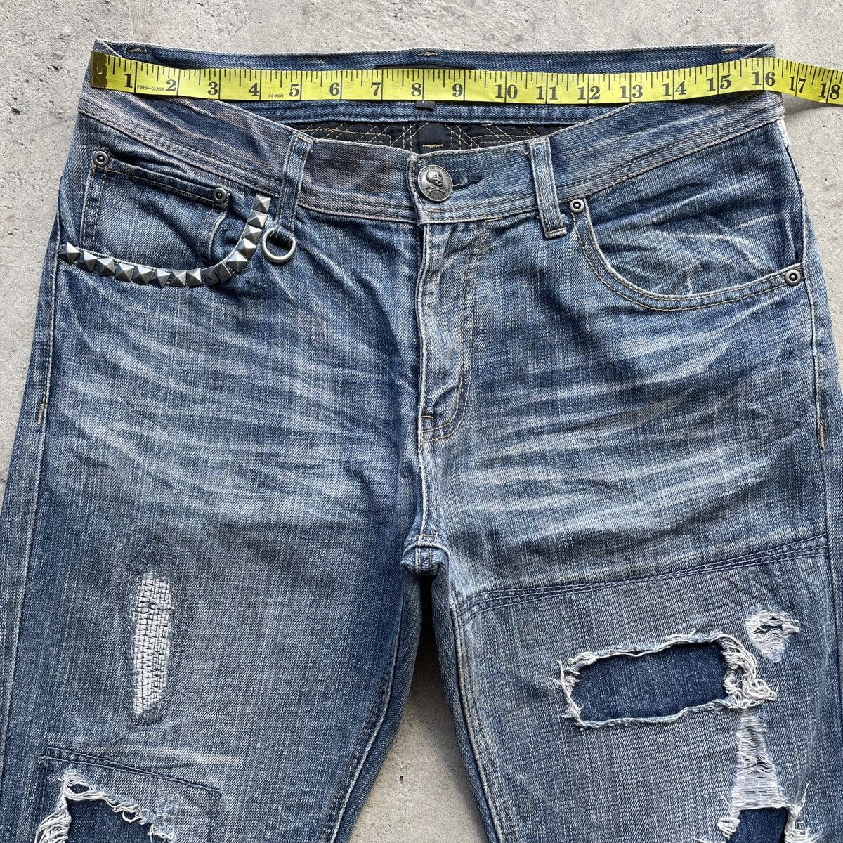 In The Attic Vintage In The Attic Japan Punk Distressed Jeans Faded Pants Size US 33 - 6 Thumbnail