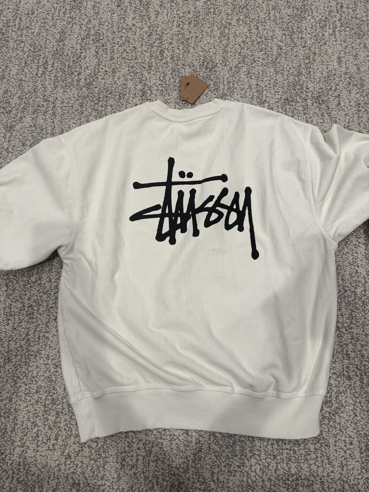 Stussy Stussy Basic Crew Sweater RARE Natural Color - Size Large Size US L / EU 52-54 / 3 - 3 Thumbnail