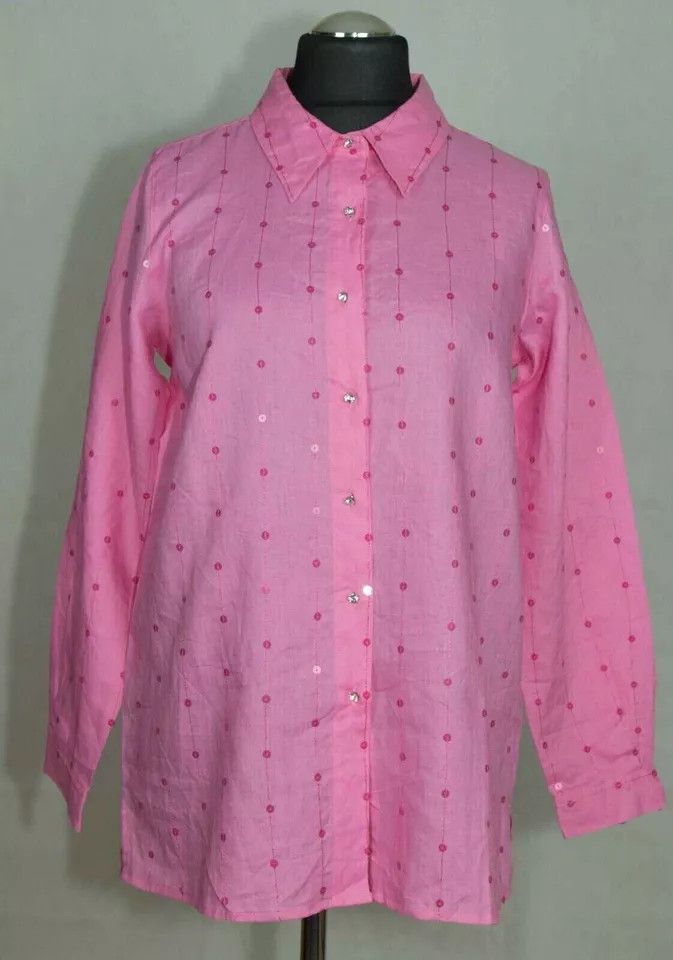 Quacker Factory Quacker Factory shirt 100%linen size UK12-14 (LABEL M USA) Size M / US 6-8 / IT 42-44 - 1 Thumbnail