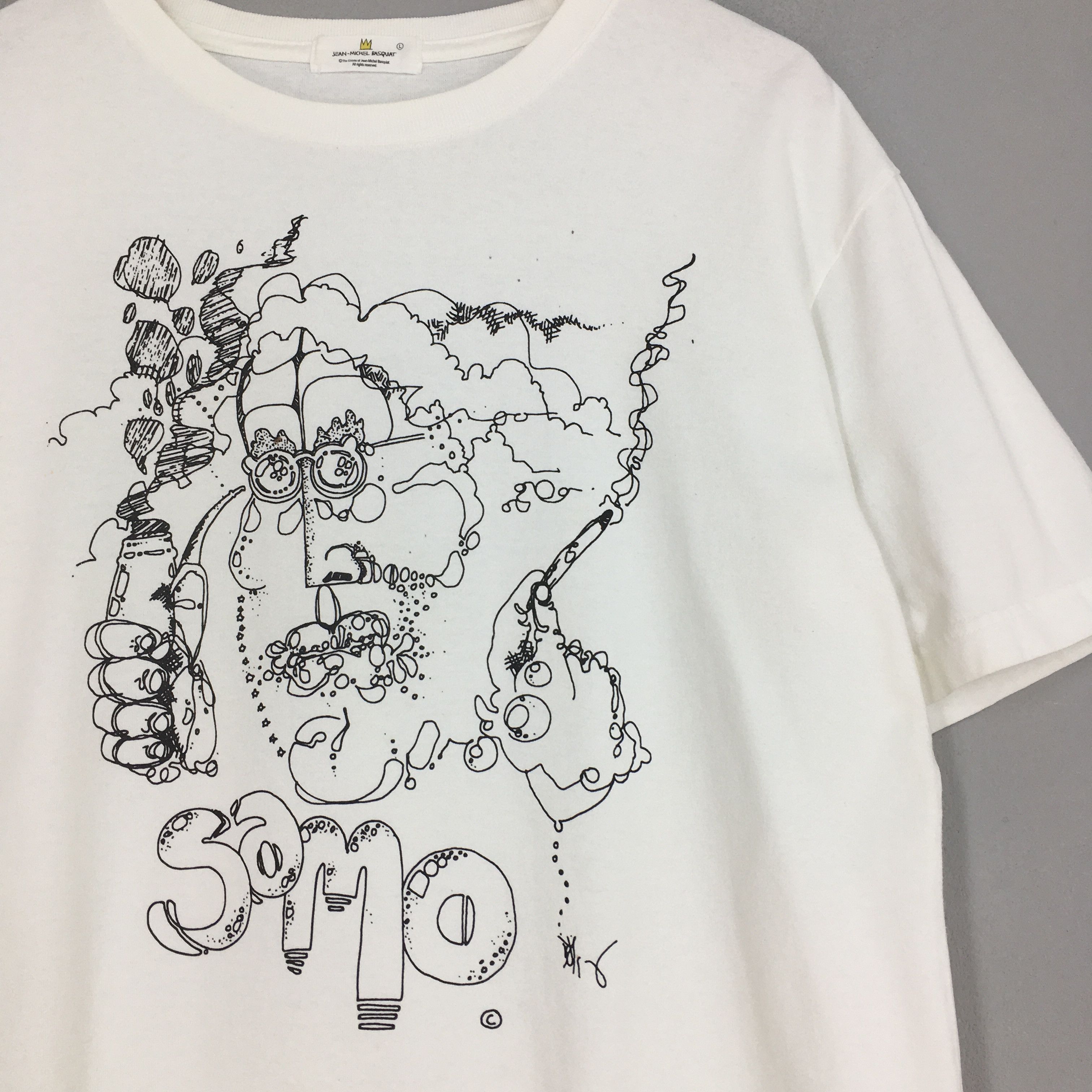 Jean-Michel Basquiat × Vintage Jean Michel Basquiat Samo Same-Oh Artwork Tshirt Size L Size US L / EU 52-54 / 3 - 2 Thumbnail