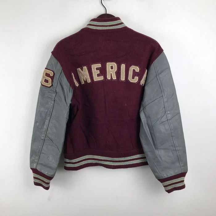 Vintage SY0150 VTG AMERICA KAYE BROS SLEEVE LEATHER VARSITY JACKET Size US M / EU 48-50 / 2 - 3 Thumbnail