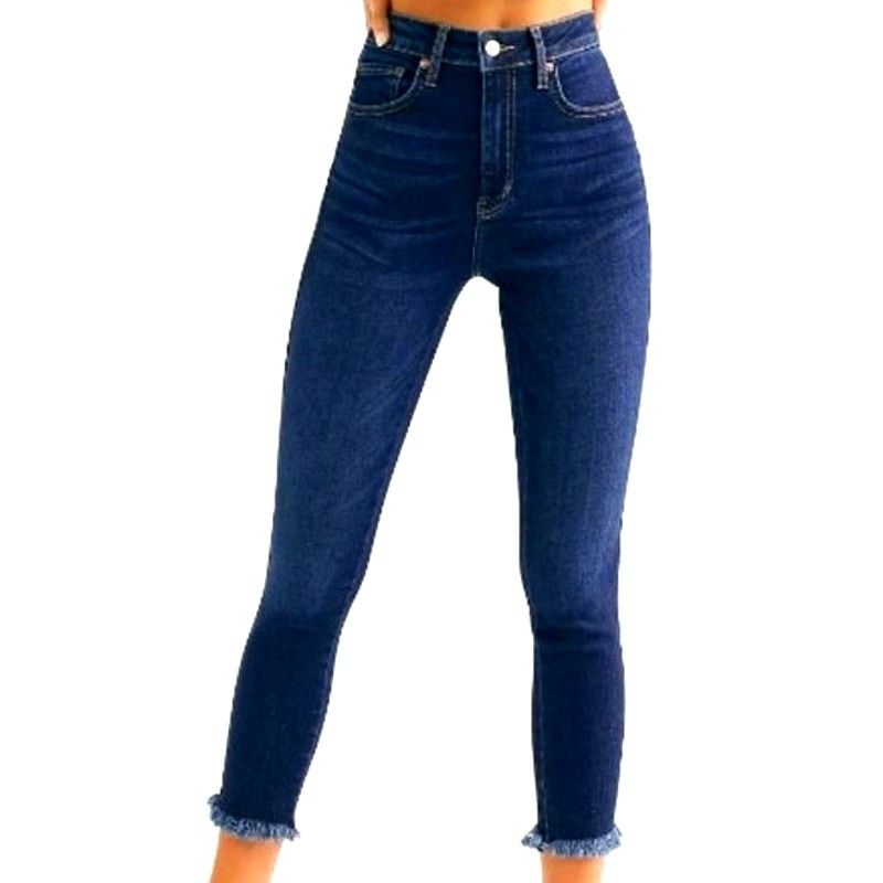 Free People Free People High-Rise Raw-Edge Skinny Jeans Deep Indigo 26 Size 26" / US 2 / IT 38 - 2 Thumbnail
