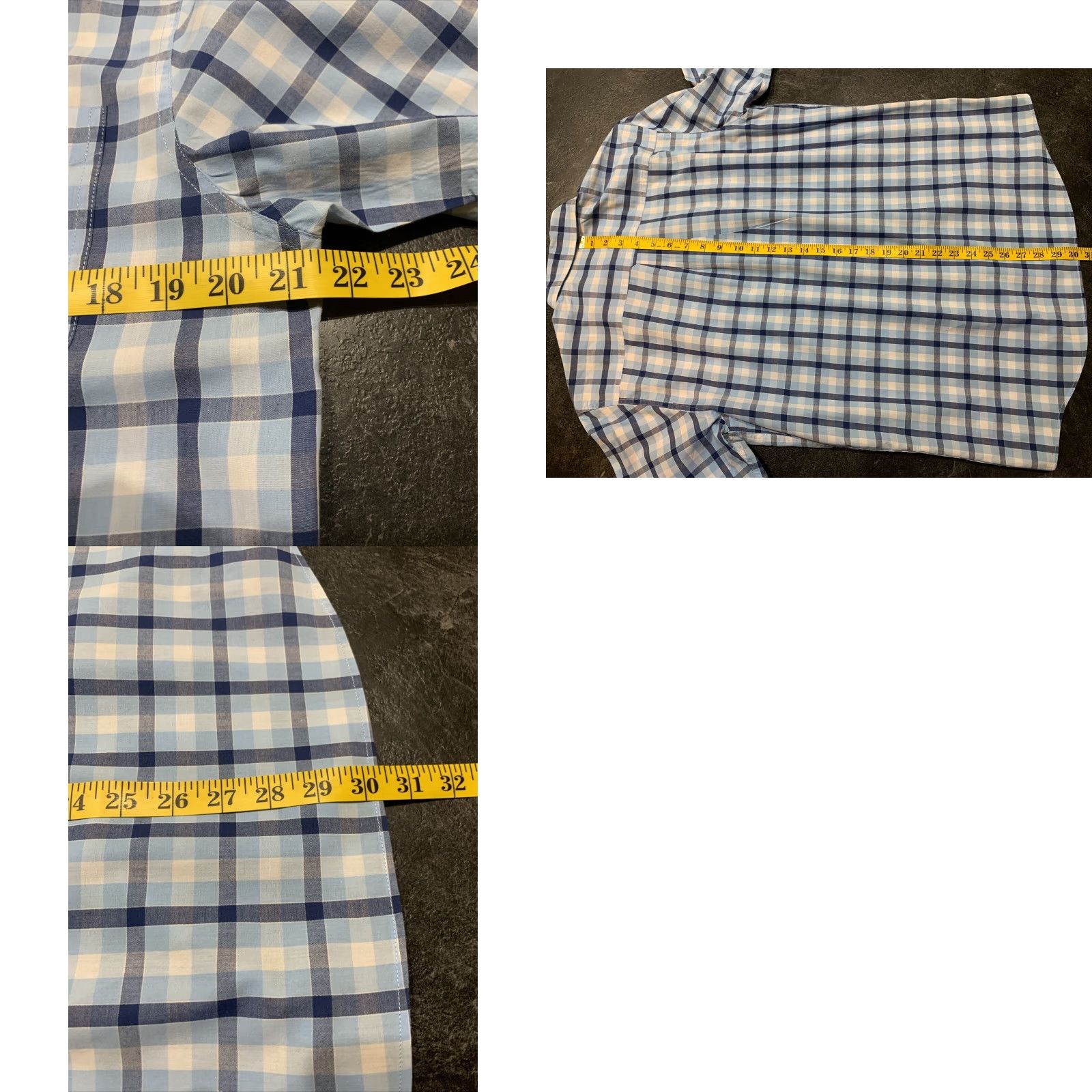 Chaps Chaps Men's M Blue Plaid Short Sleeve Button-Up Shirt Easy Care Classic Retro Grunge Size US M / EU 48-50 / 2 - 8 Thumbnail