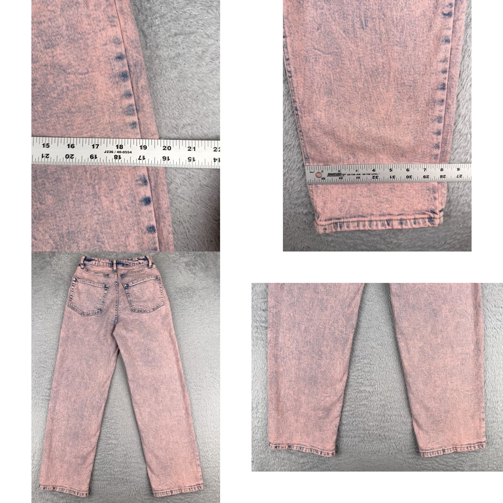 Vintage Wild Fabel Jeans Womens 4 Pink Blue Distressed High Rise Straight Cotton Size 27" / US 4 / IT 40 - 9 Thumbnail