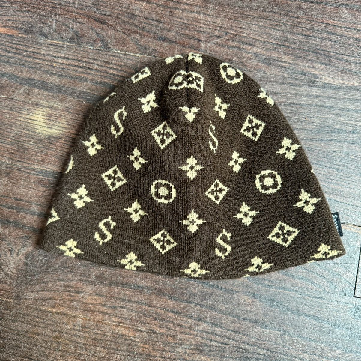 Supreme SS2000 Supreme Monogram Logo LV Rip Beanie Size ONE SIZE - 2 Thumbnail